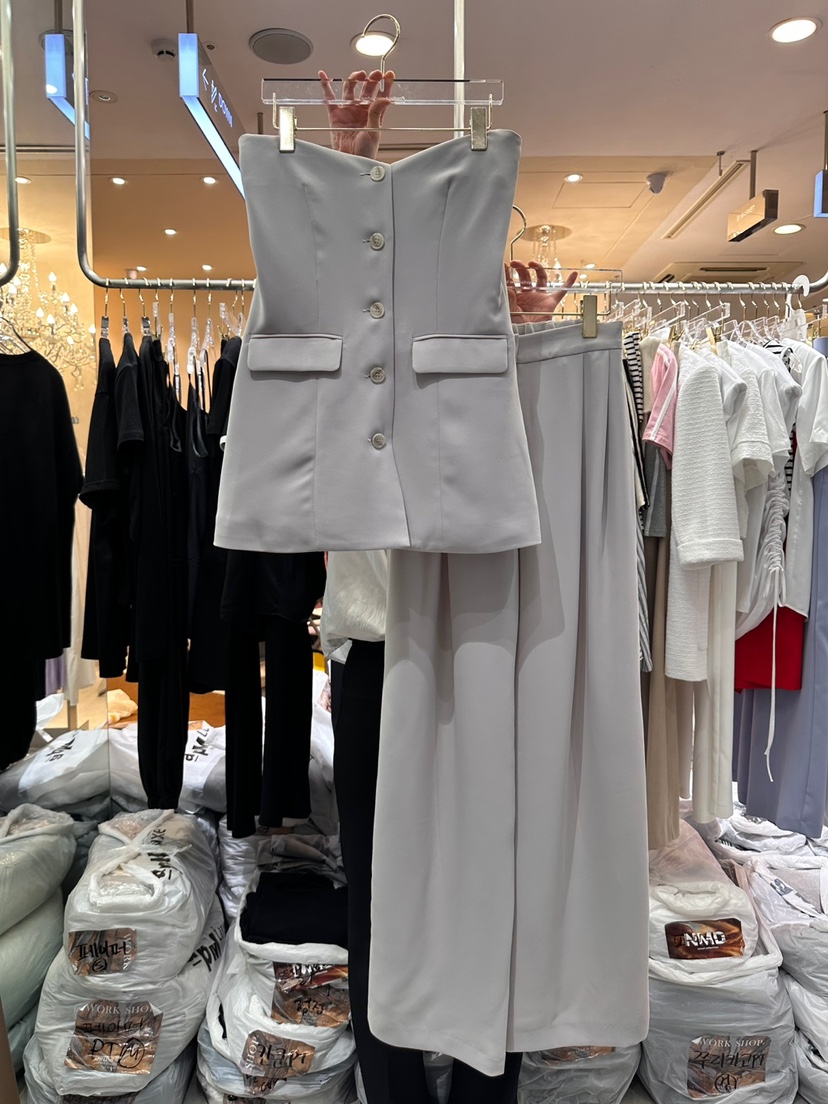 Workshop直郵韓國代購女裝新品真品24春夏職業休閑休閑褲Work_shop休閑褲