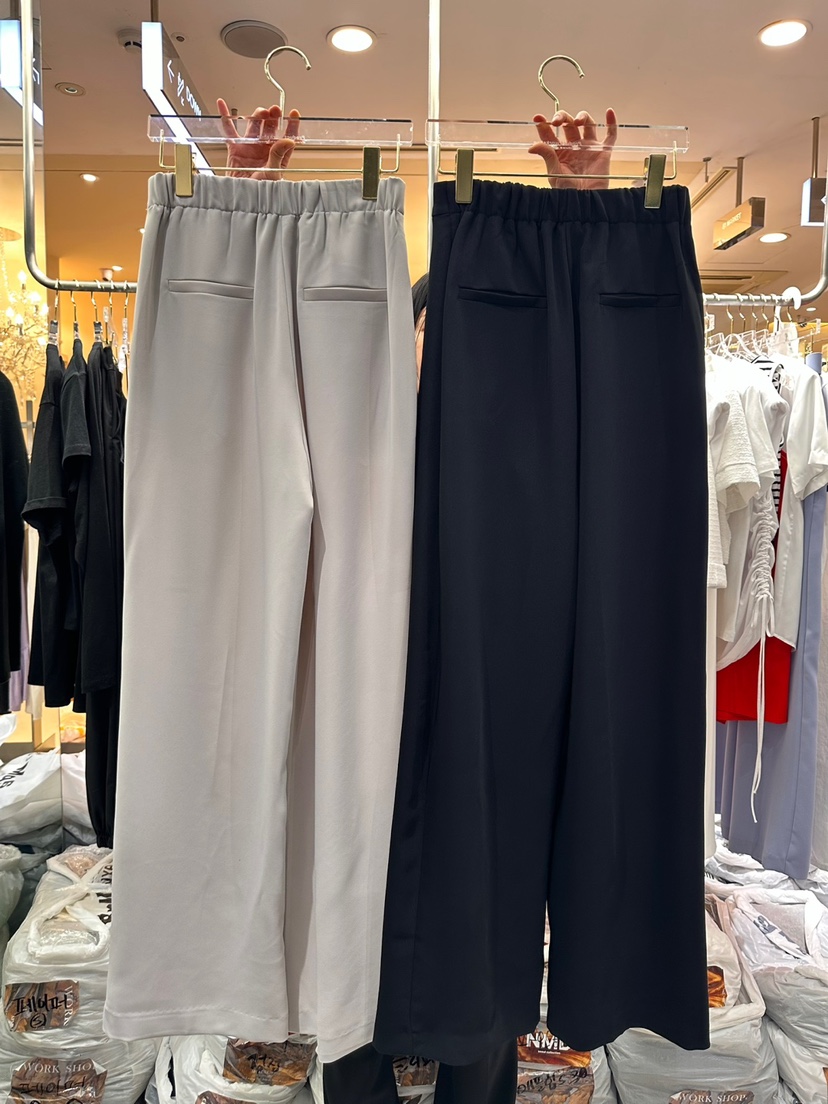 Workshop直郵韓國代購女裝新品真品24春夏職業休閑休閑褲Work_shop休閑褲