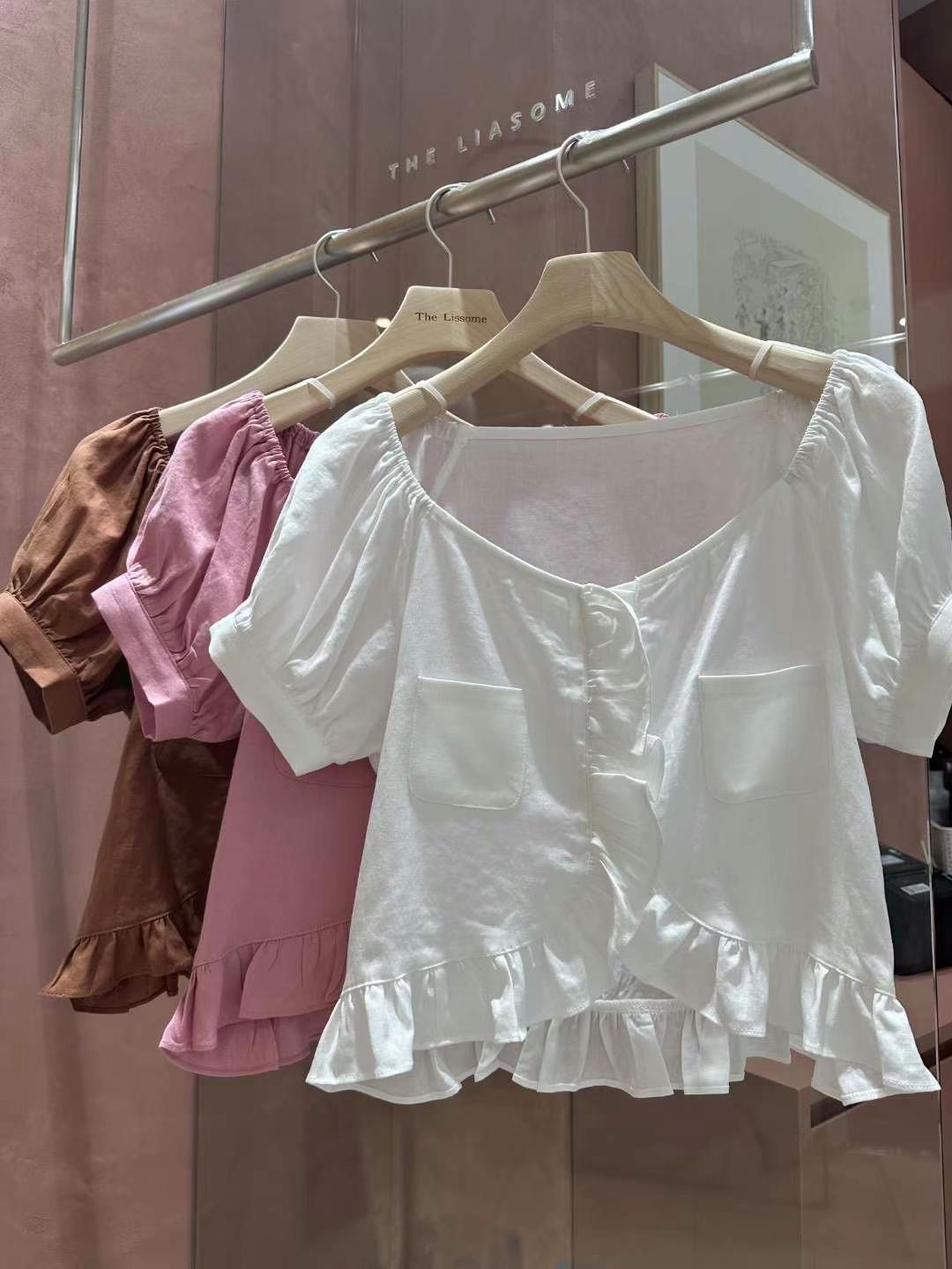 THE LIASOME直郵韓國代購女裝新品職業熱賣時尚襯衫蕾絲衫THE LIASOME襯衫/蕾絲衫圖色2左二色