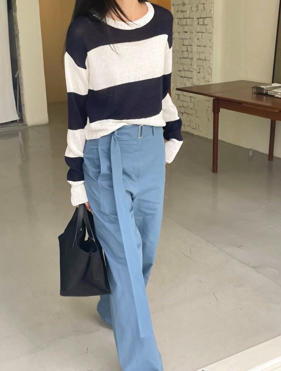 Le vral直郵韓國代購女裝新品時尚人氣推薦職業休閑褲腰帶Le vral休閑褲圖色3