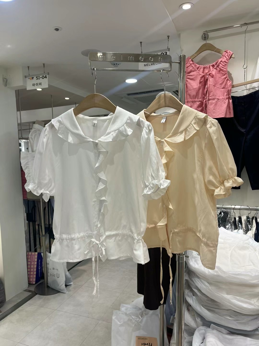 MELMEONT韓國直郵東大門代購女裝新款推薦時尚職業襯衫蕾絲衫MELMEONT襯衫/蕾絲衫