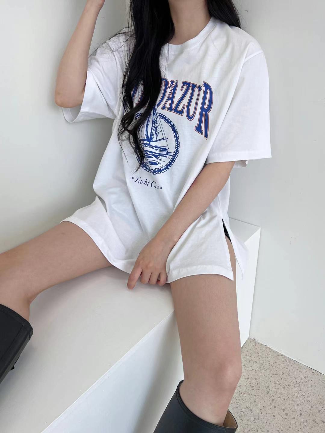 RUNWAY-OT韓國直郵東大門實拍女裝新款真品24春夏T恤復古RUNWAY-OTT恤