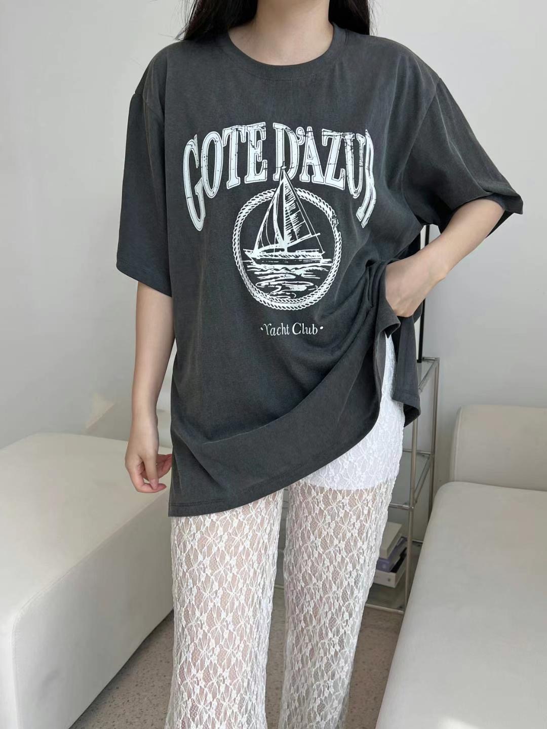 RUNWAY-OT韓國直郵東大門實拍女裝新款真品24春夏T恤復古RUNWAY-OTT恤圖色3