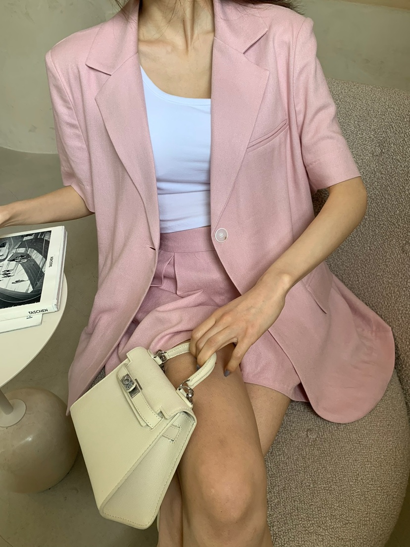 BANI BLUBH韓國直郵女裝新品時尚真品人氣休閑24春夏套裝亞麻BANI BLUSH套裝