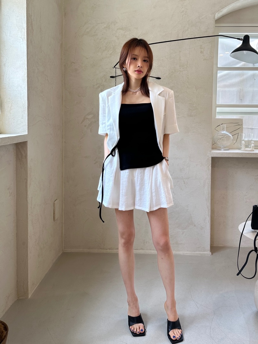 BANI BLUBH直郵韓國代購女裝新品休閑熱賣推薦真品短褲亞麻BANI BLUSH短褲