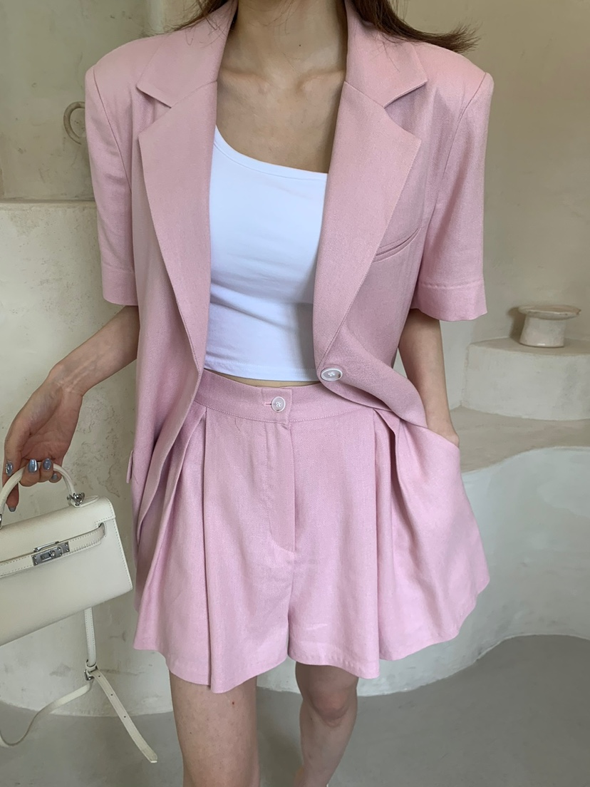 BANI BLUBH直郵韓國代購女裝新品休閑熱賣推薦真品短褲亞麻BANI BLUSH短褲