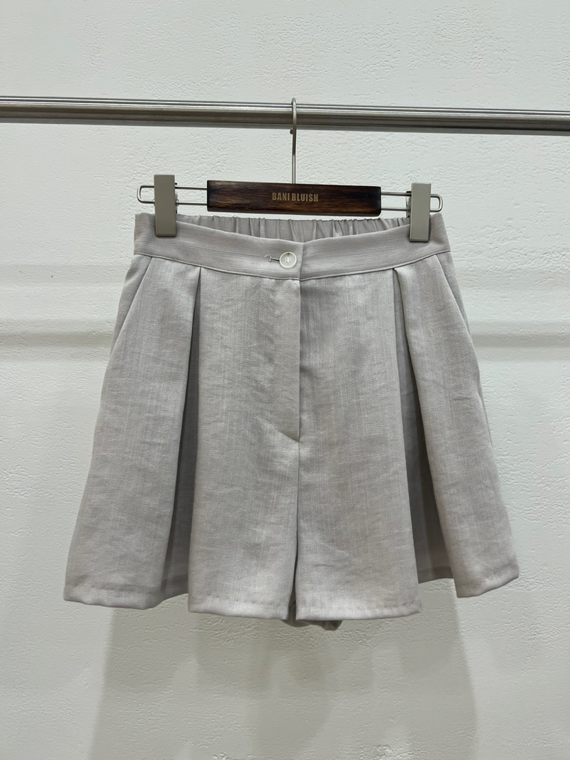 BANI BLUBH直郵韓國代購女裝新品休閑熱賣推薦真品短褲亞麻BANI BLUSH短褲圖色2