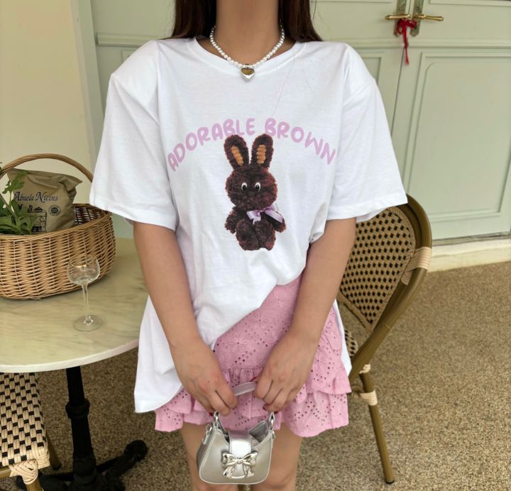 MARS韓國直郵女士新款職業推薦熱賣時尚24秋夏休閑T恤兔子marsT恤