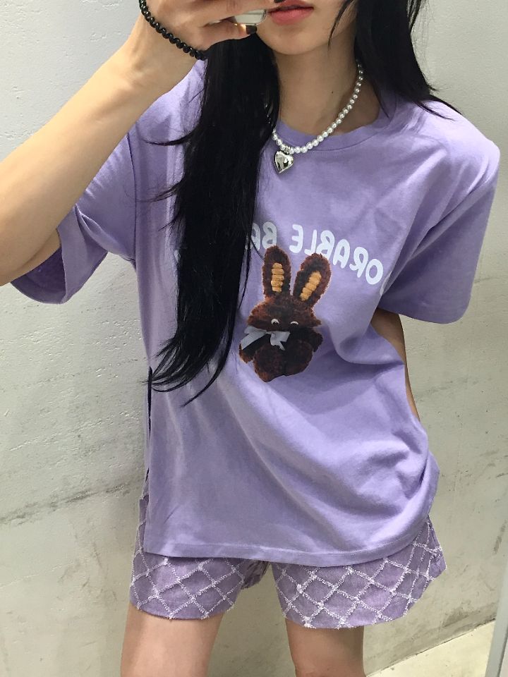 MARS韓國直郵女士新款職業推薦熱賣時尚24秋夏休閑T恤兔子marsT恤