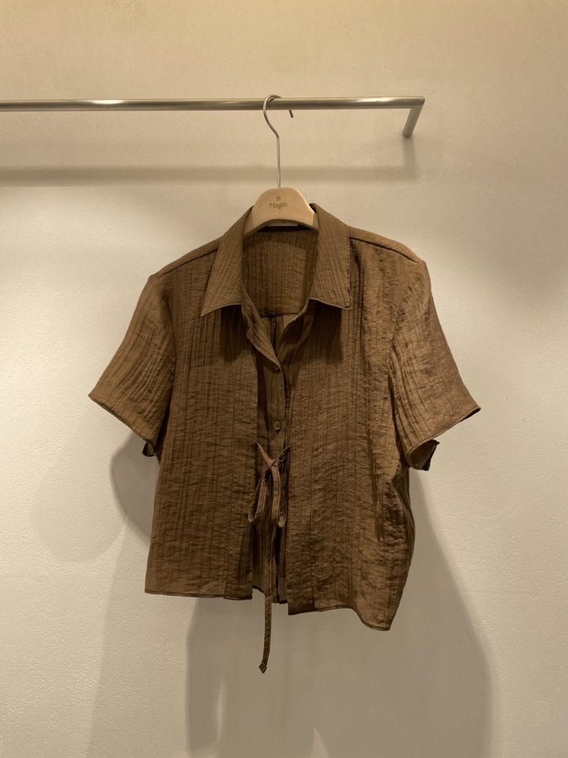 Magie韓國直郵東大門代購女士新款24秋夏真品休閑襯衫蕾絲衫VI A襯衫/蕾絲衫圖色2