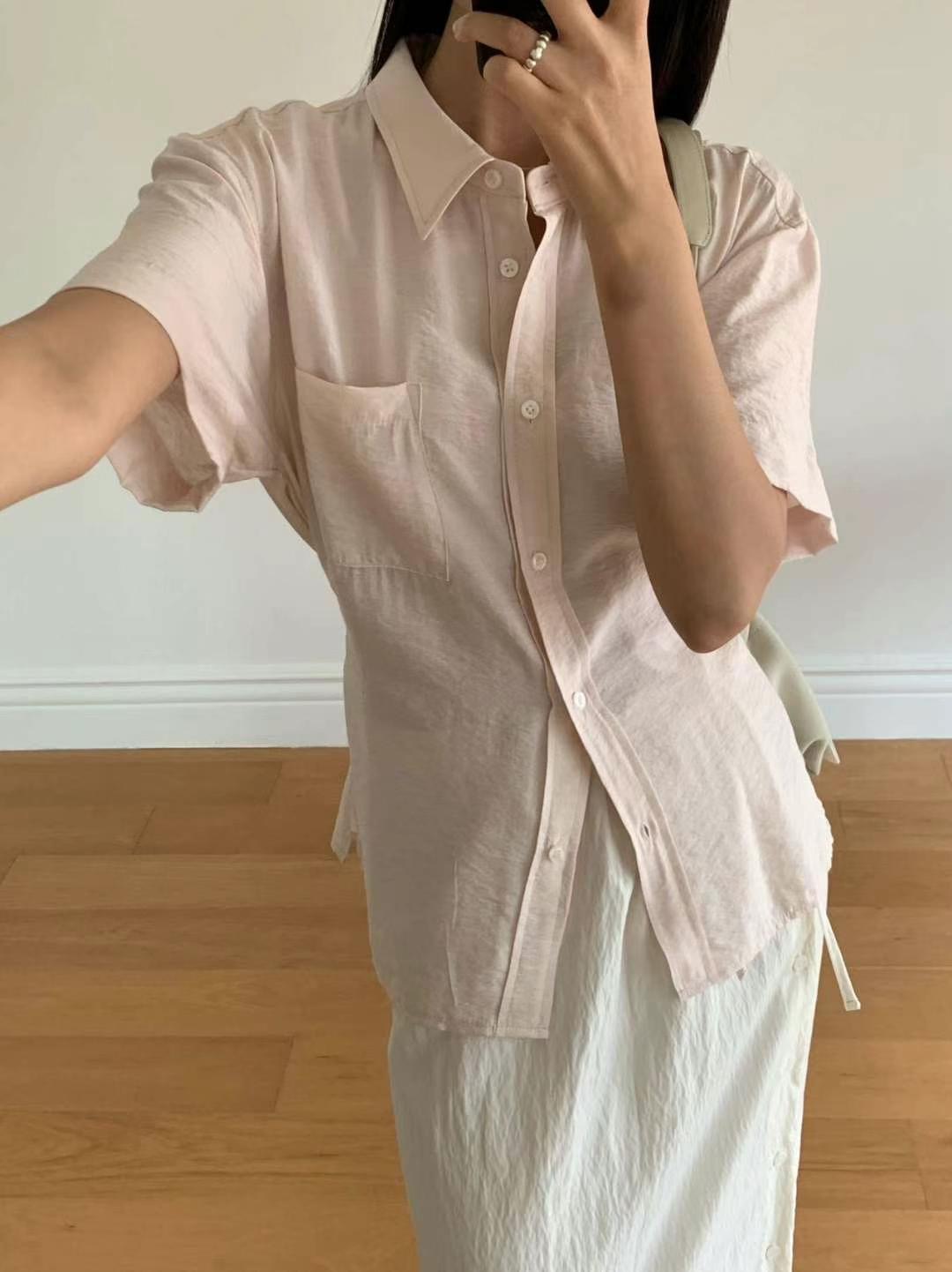 BLANK韓國直郵女裝新款推薦人氣真品熱賣休閑職業襯衫蕾絲衫BUTTON 12襯衫/蕾絲衫