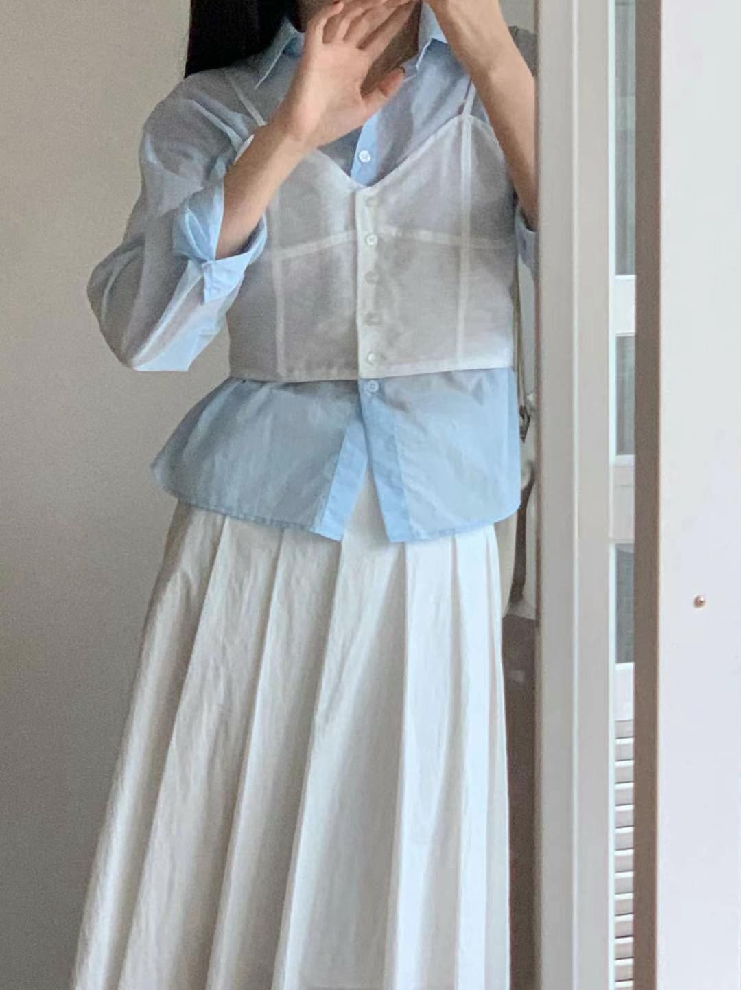 BLANK韓國直郵女士新款推薦熱賣時尚真品24秋夏職業吊帶背心BUTTON 12吊帶/背心