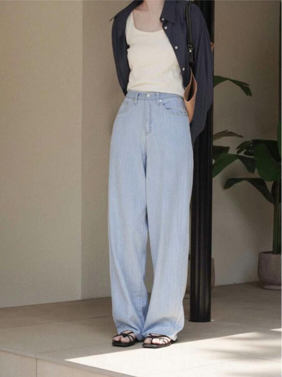 BLANK韓國直郵東大門代購女士新款24秋夏時尚人氣休閑牛仔褲BUTTON 12牛仔褲