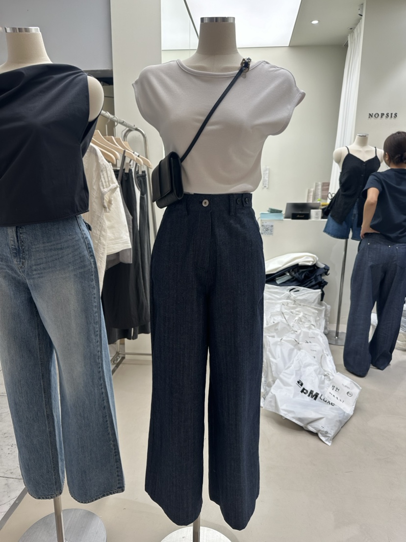 NOPSIS韓國直郵女裝新品人氣時尚熱賣休閑真品牛仔褲牛仔布NOPSIS牛仔褲