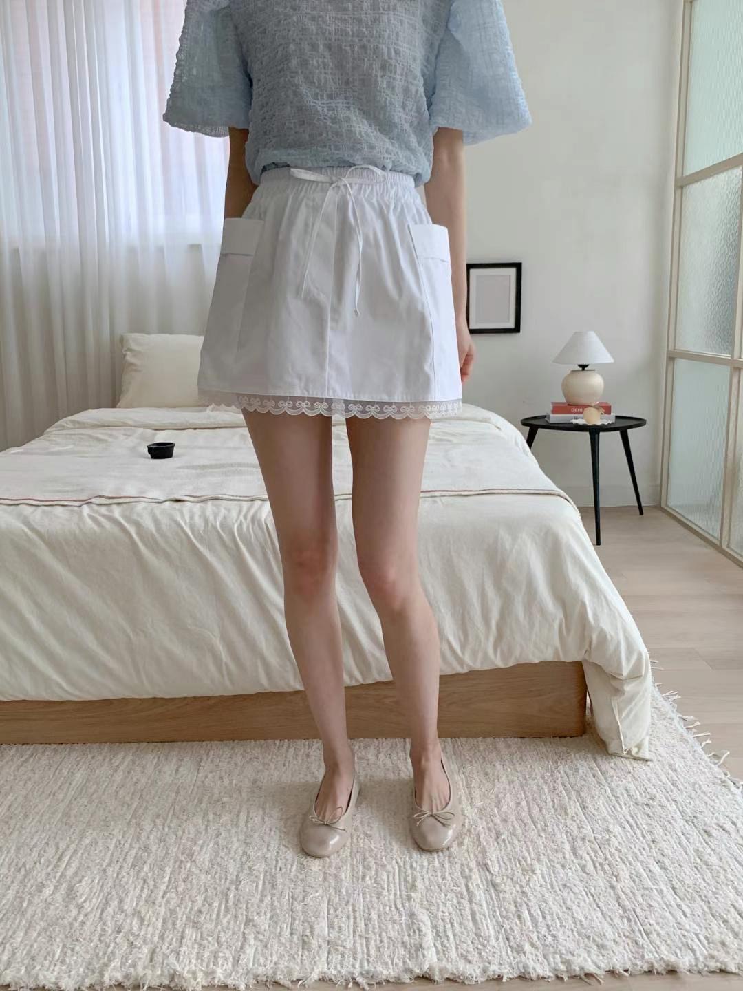 RUNWAY-OT韓國直郵女士新款時尚推薦真品24秋夏短裙蕾絲RUNWAY-OT短裙