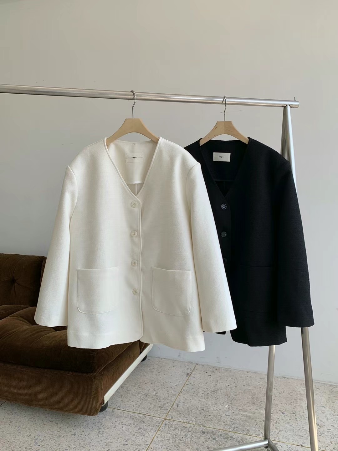 SAGE直郵韓國代購女裝新品24秋夏休閑職業時尚推薦真品夾克SAGE夾克