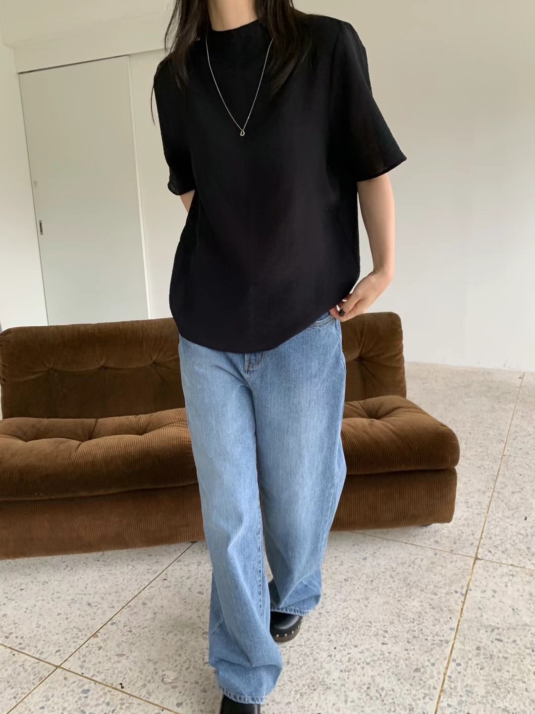 SAGE直郵韓國代購女裝新款熱賣24秋夏休閑推薦職業真品T恤SAGET恤圖色4