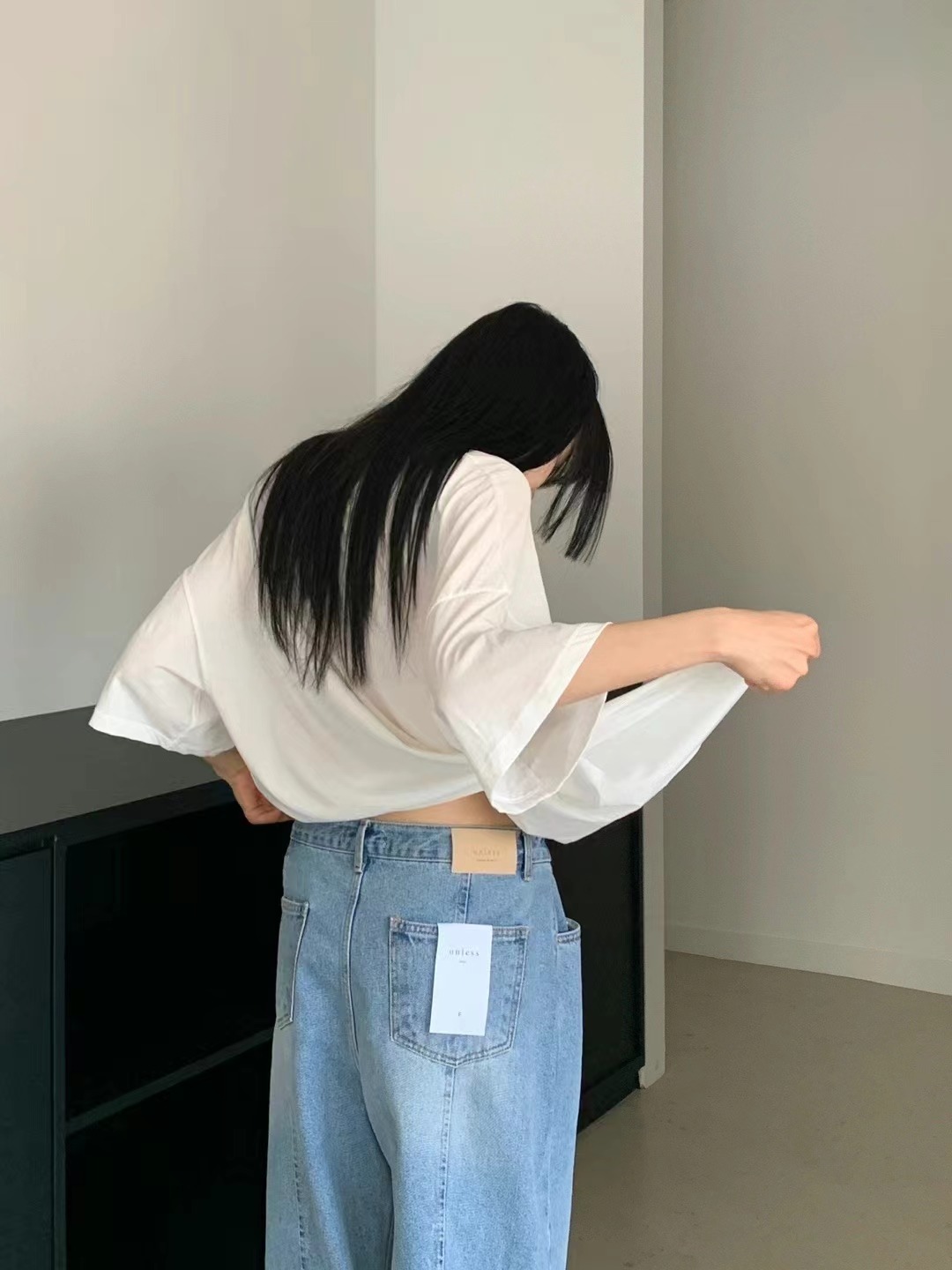 UNLESS韓國直郵女士新品時尚熱賣職業24秋夏推薦休閑真品T恤UNLESST恤