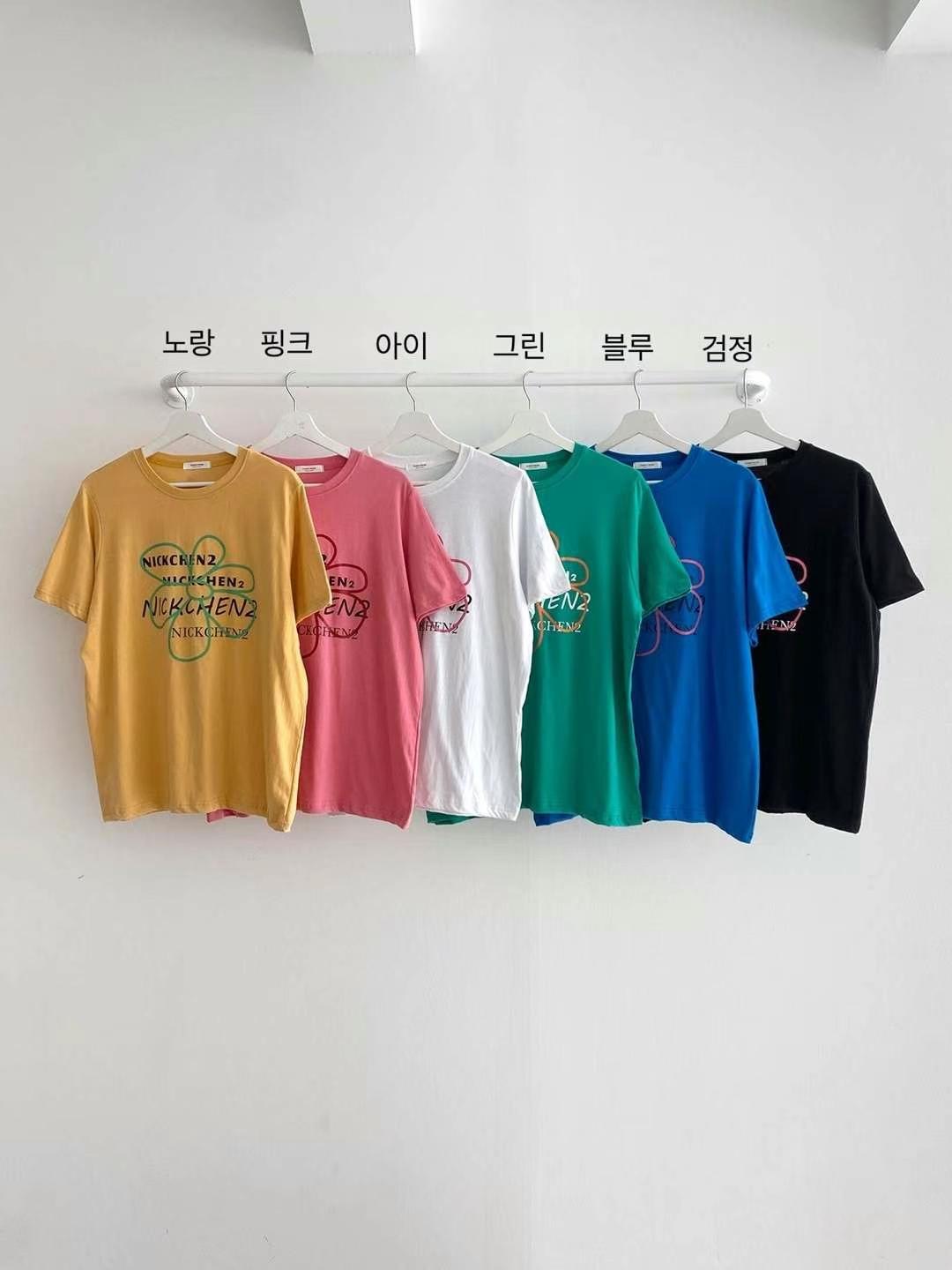 QUEENS MADE韓國直郵東大門實拍女裝新品人氣真品熱賣24春夏T恤QUEENS MADET恤圖色3左三色