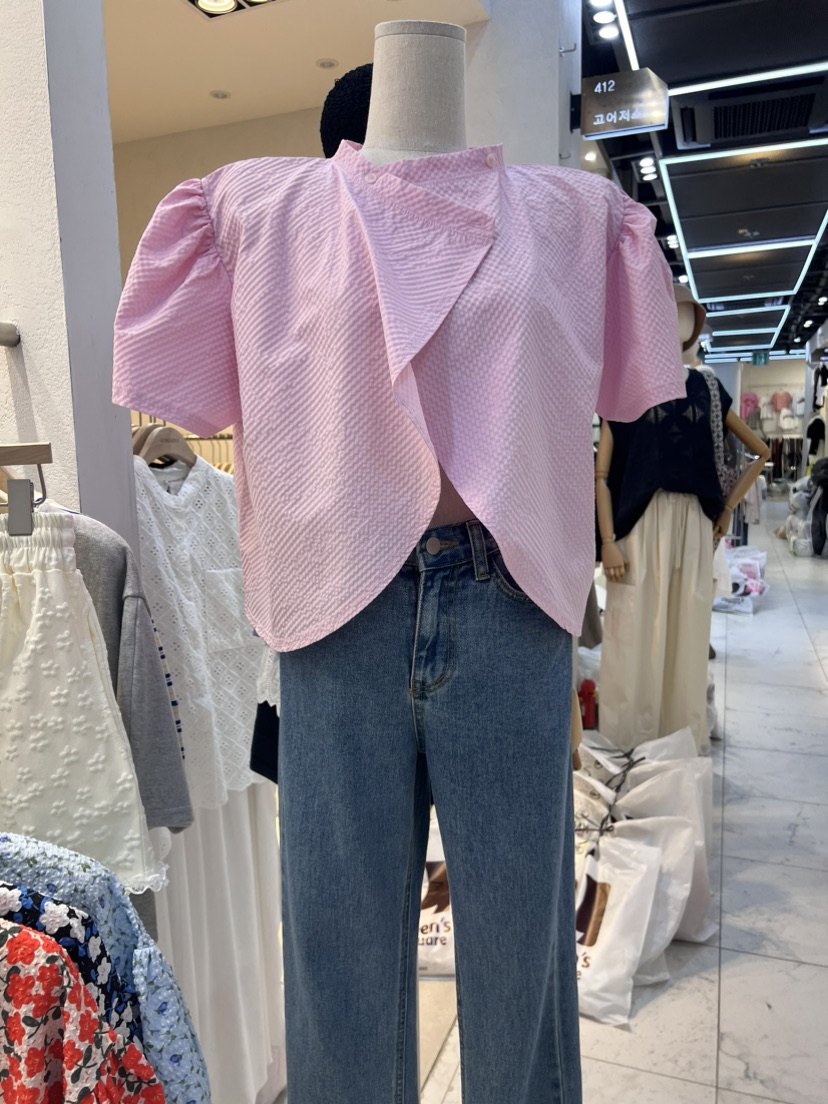 NEAR韓國直郵東大門代購女士新品推薦24秋夏襯衫蕾絲衫雙面NEAR襯衫/蕾絲衫