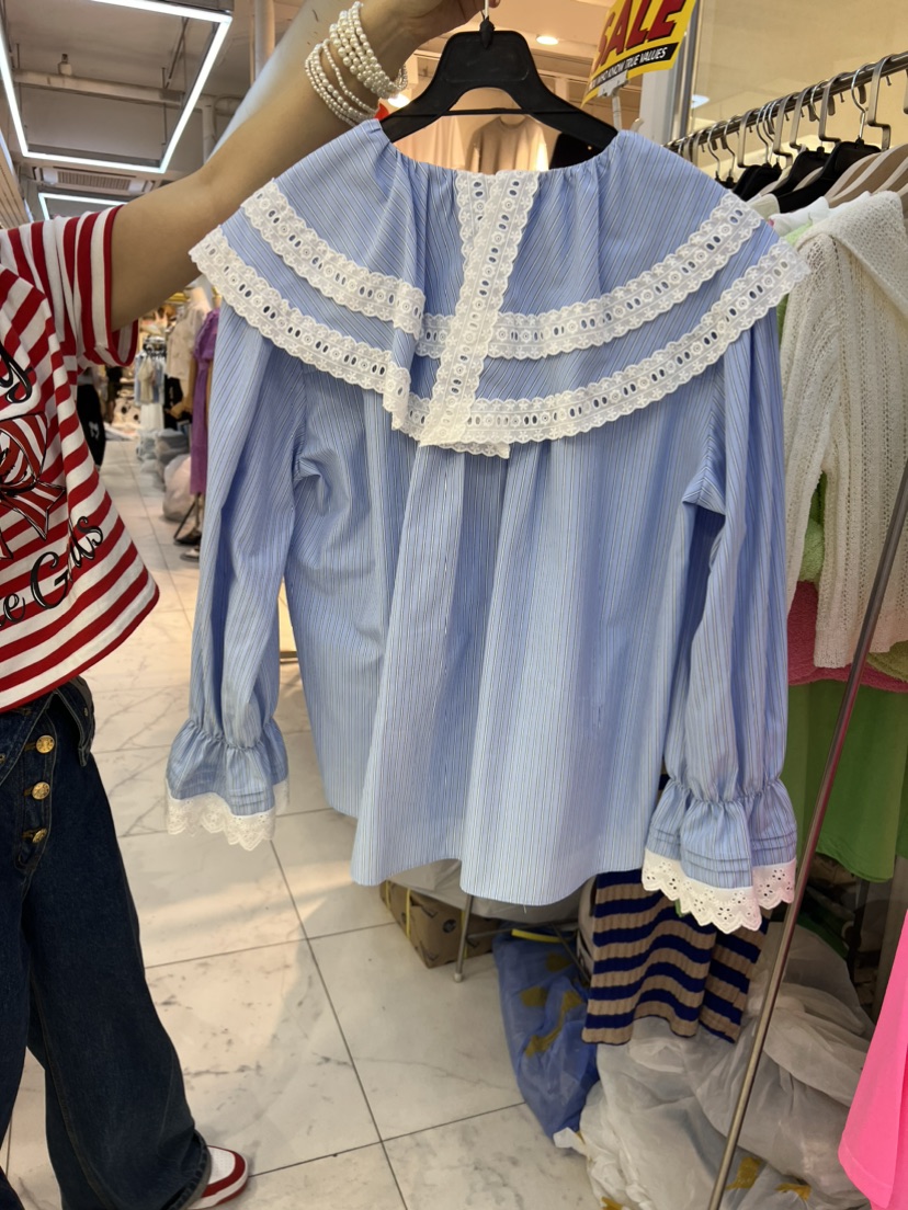 VICTORIA QUEEN韓國直郵東大門實拍女裝新品休閑襯衫蕾絲衫CAT.S襯衫/蕾絲衫