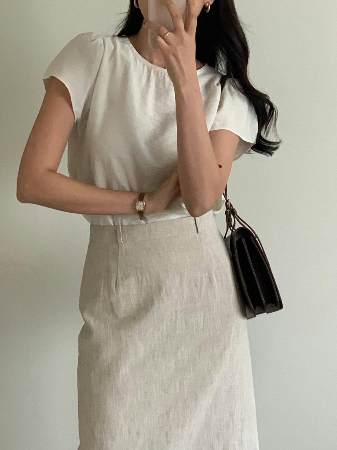 SATURDAY直郵韓國代購女裝新品職業休閑時尚24春夏襯衫蕾絲衫SATURDAY襯衫/蕾絲衫