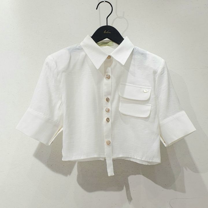 WON韓國直郵東大門代購女裝新品時尚真品熱賣推薦襯衫蕾絲衫WON襯衫/蕾絲衫