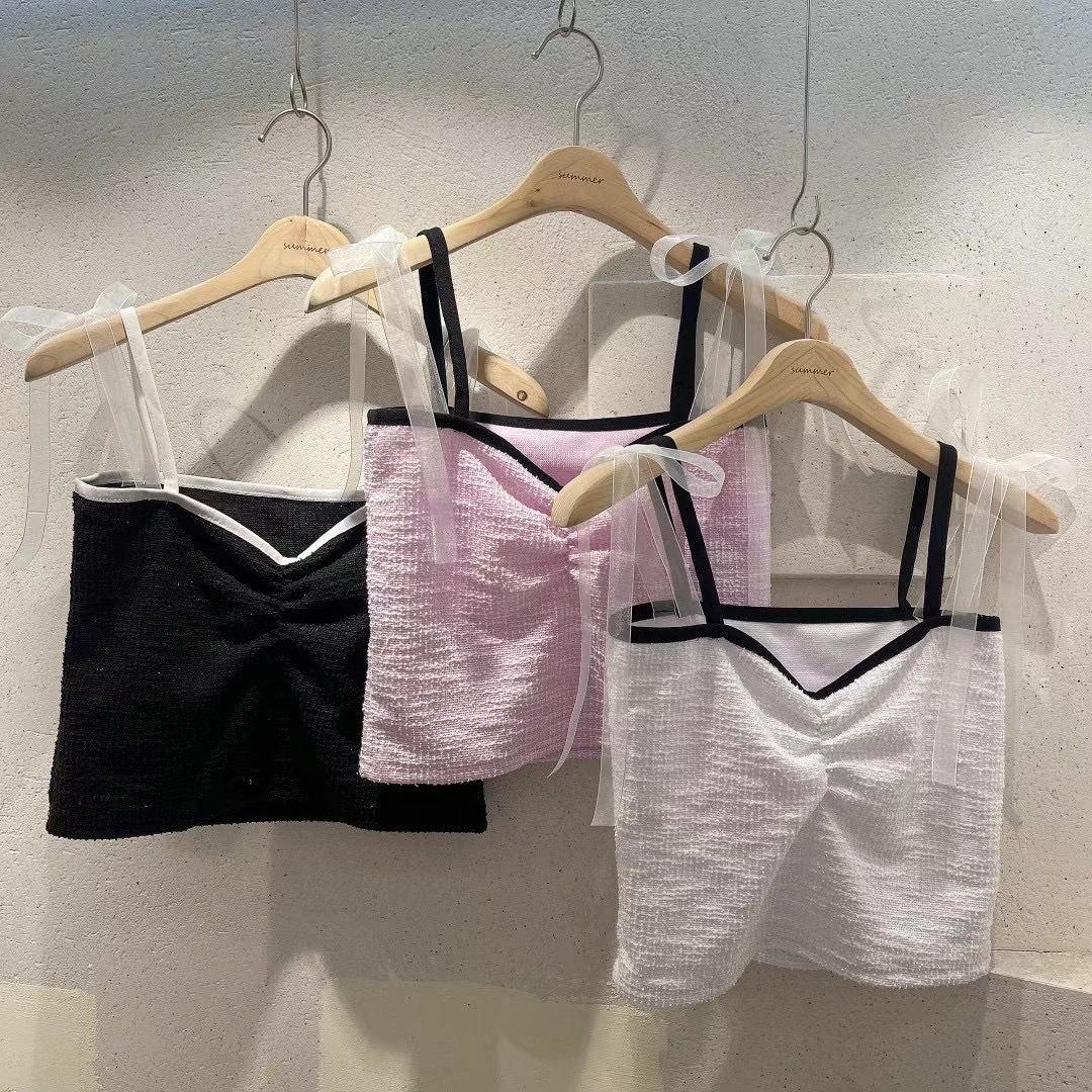 MIMISHOUS-OT直郵韓國代購女裝新品推薦休閑24春夏吊帶背心MIMISHOUS吊帶/背心圖色2左二色