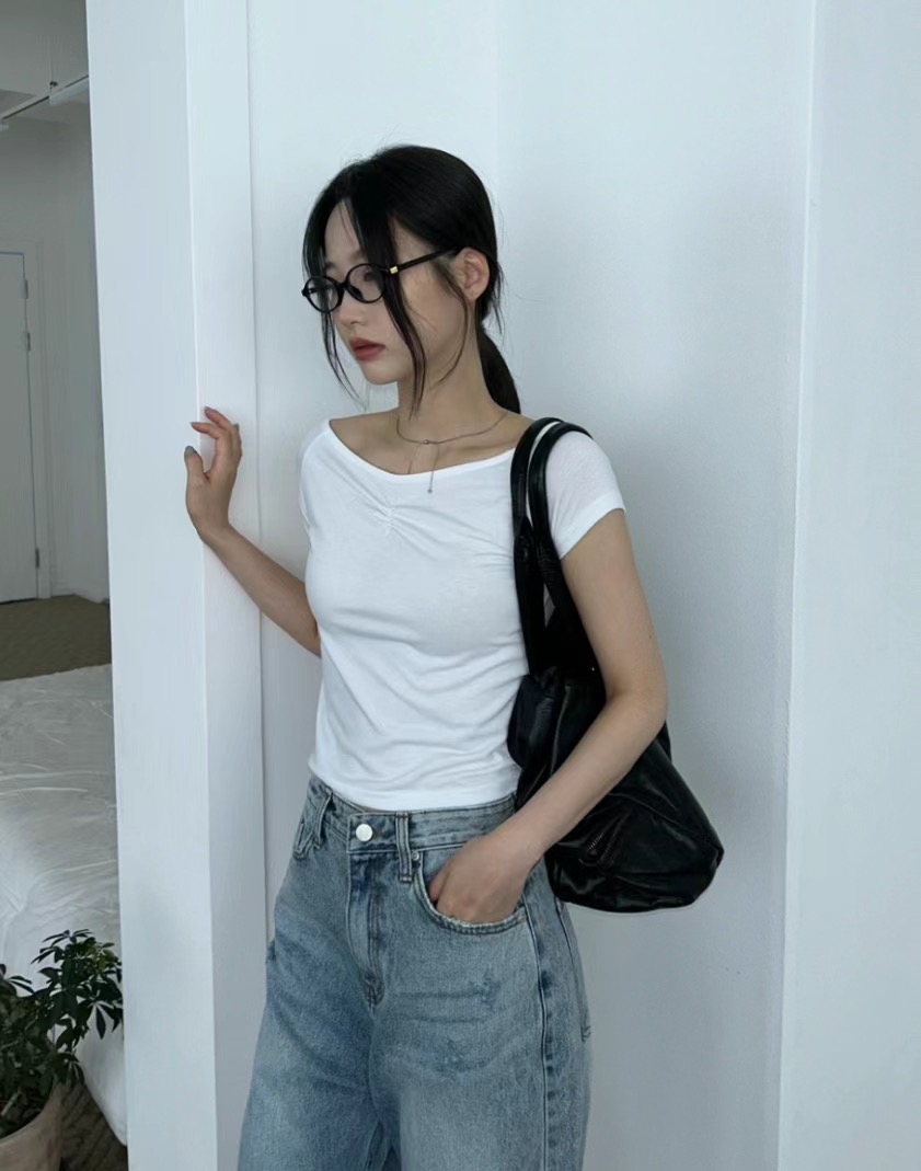 OEUF韓國直郵女裝新款職業24春夏休閑時尚真品熱賣推薦T恤OEUFT恤圖色2