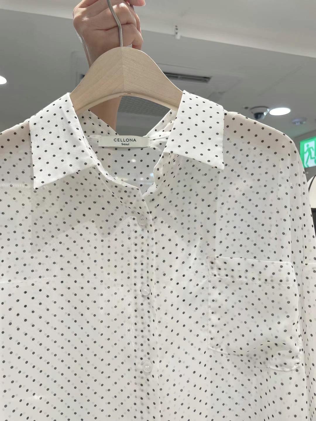 CELLONA韓國直郵女裝新品推薦時尚24春夏真品職業襯衫蕾絲衫CELLONA襯衫/蕾絲衫