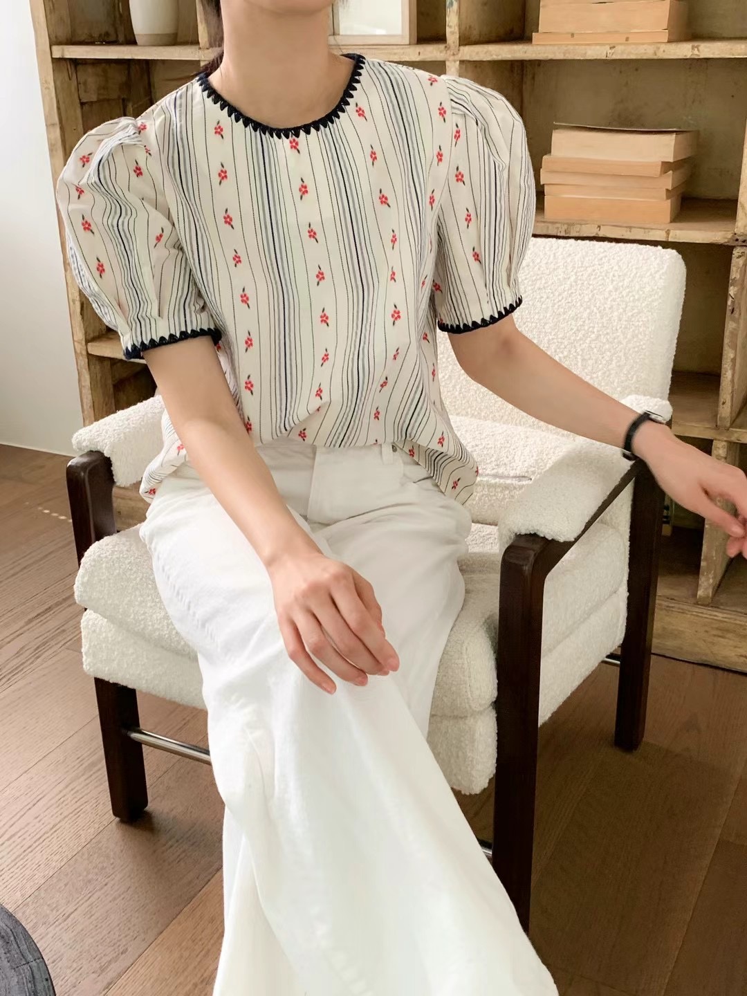 CAROL韓國直郵女裝新品休閑推薦熱賣人氣24春夏襯衫蕾絲衫CAROL襯衫/蕾絲衫圖色2