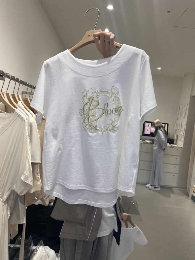 MATIERE韓國直郵女裝新品熱賣24春夏人氣時尚休閑真品T恤MATIERET恤圖色2