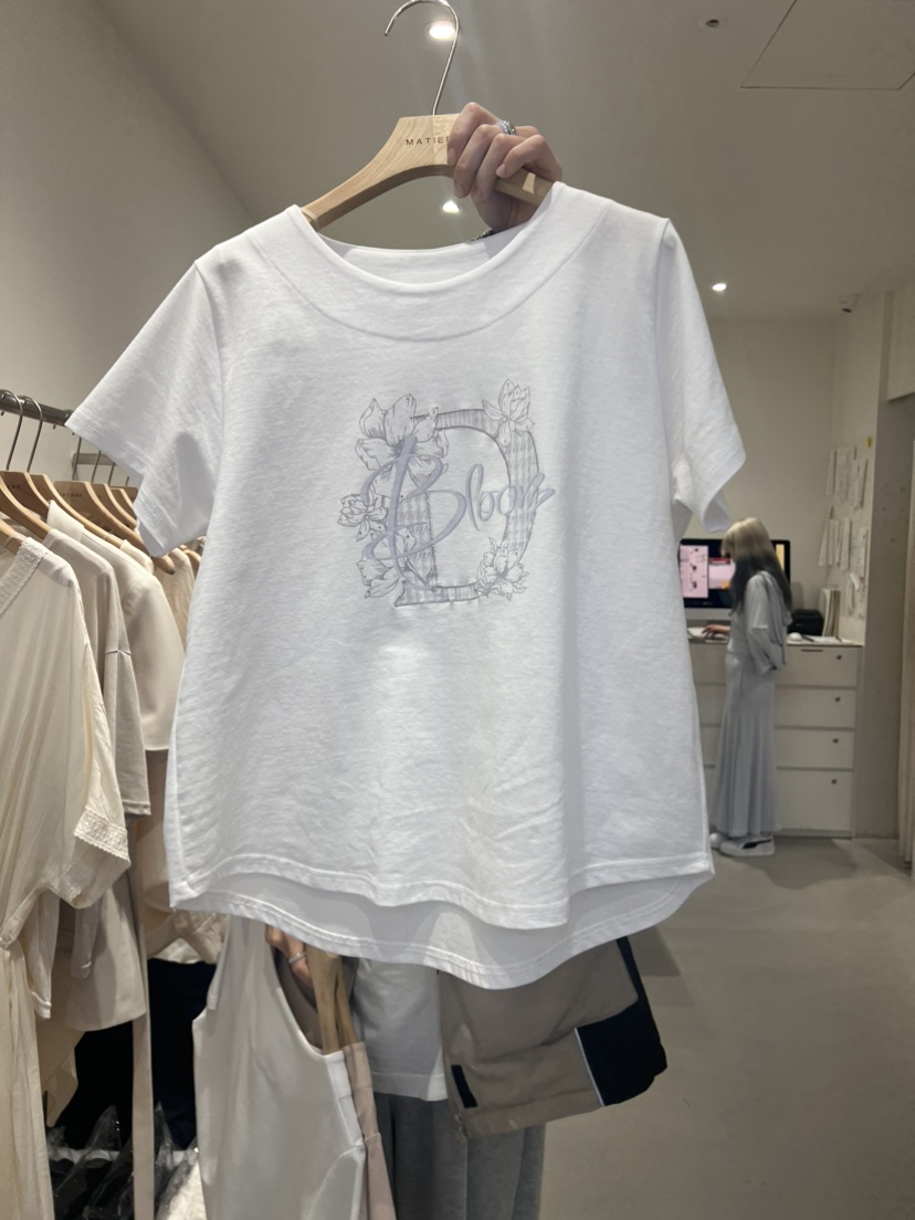 MATIERE韓國直郵女裝新品熱賣24春夏人氣時尚休閑真品T恤MATIERET恤圖色3