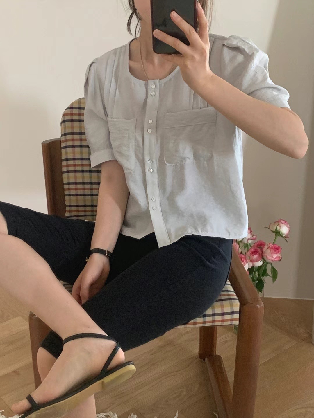 REFLEUR韓國直郵女裝新品人氣職業熱賣時尚休閑24春夏襯衫蕾絲衫EVERY MOMENT襯衫/蕾絲衫