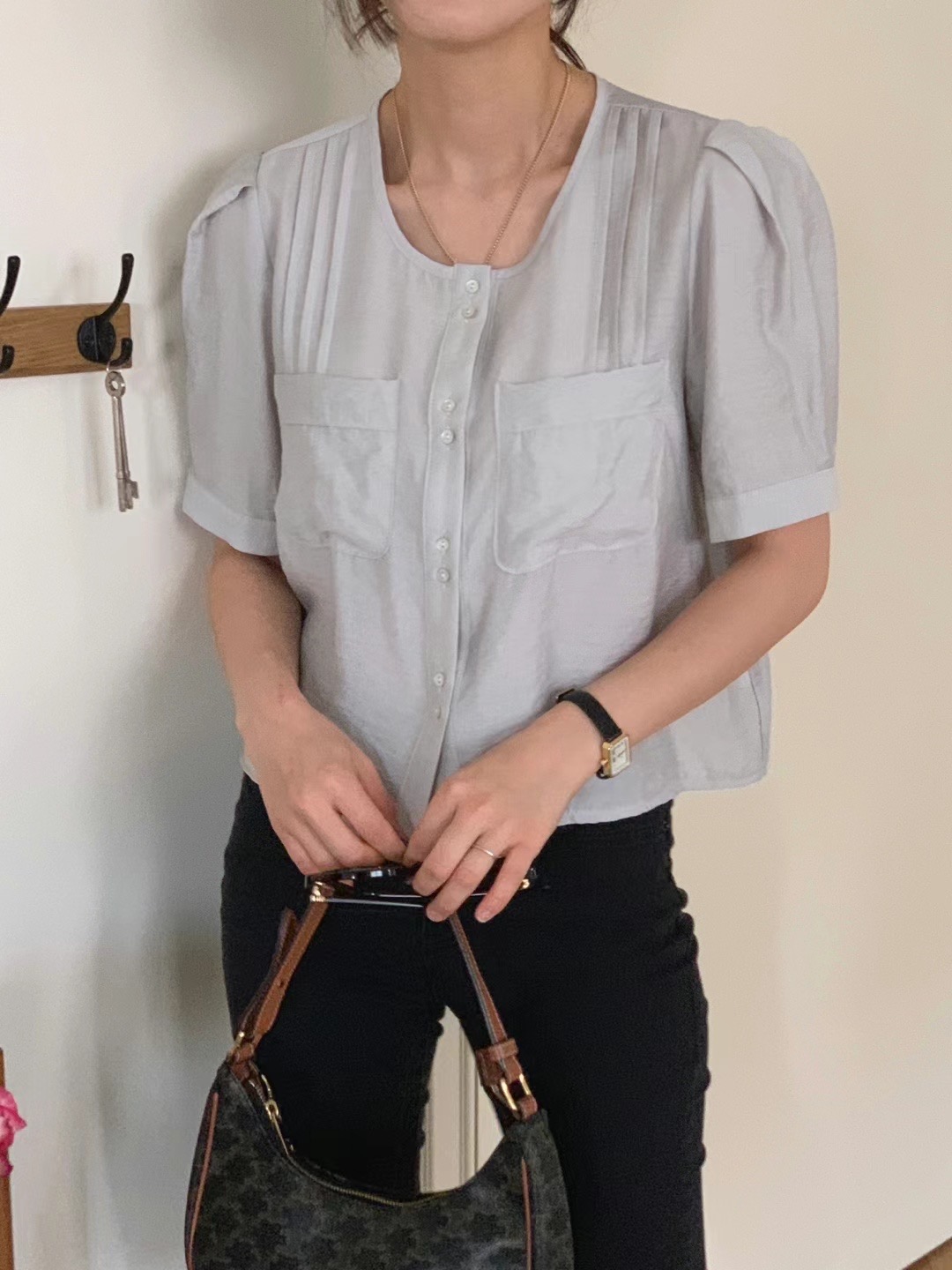 REFLEUR韓國直郵女裝新品人氣職業熱賣時尚休閑24春夏襯衫蕾絲衫EVERY MOMENT襯衫/蕾絲衫