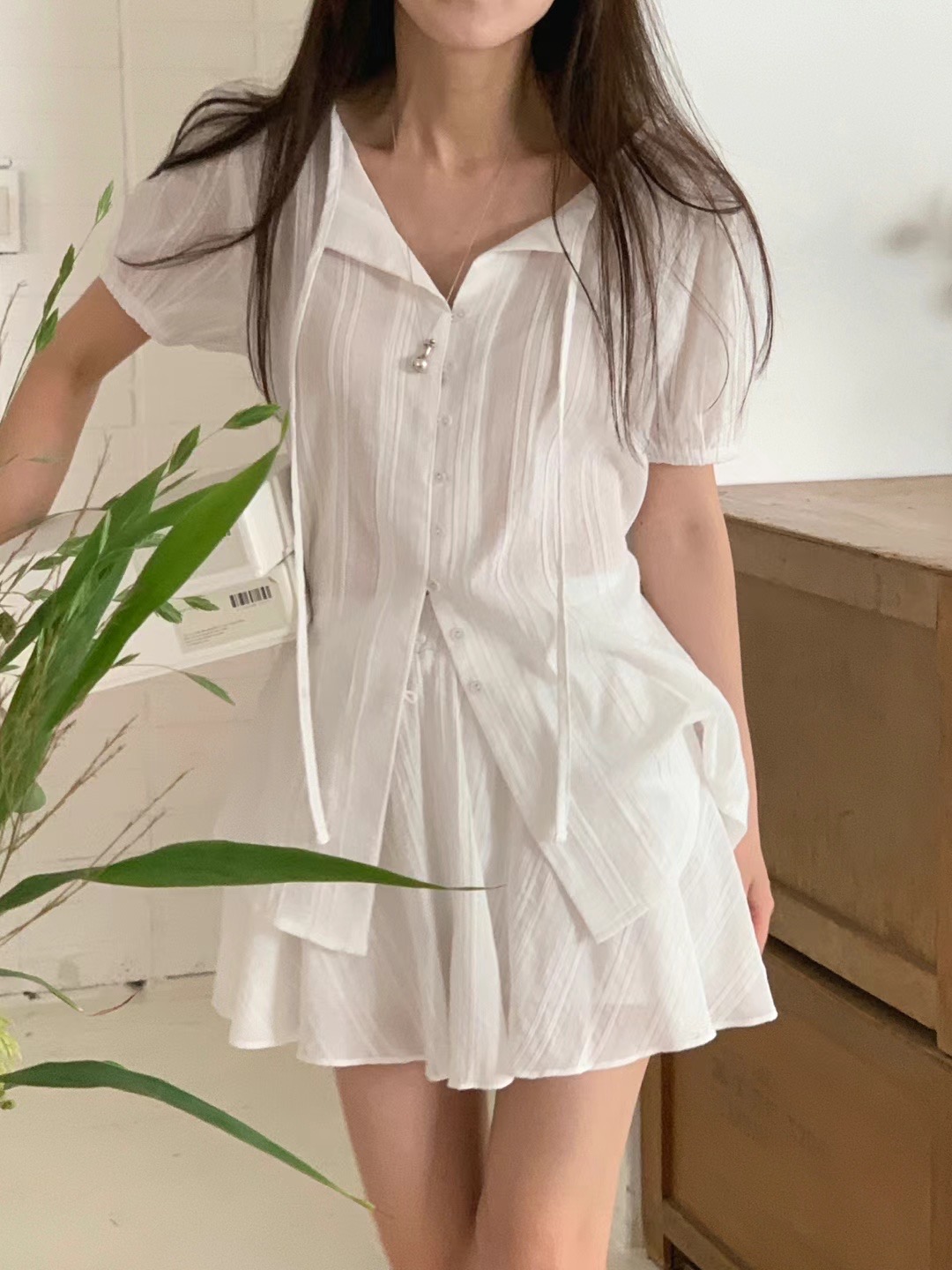 REFLEUR韓國直郵女裝新品職業推薦熱賣24春夏時尚襯衫蕾絲衫EVERY MOMENT襯衫/蕾絲衫