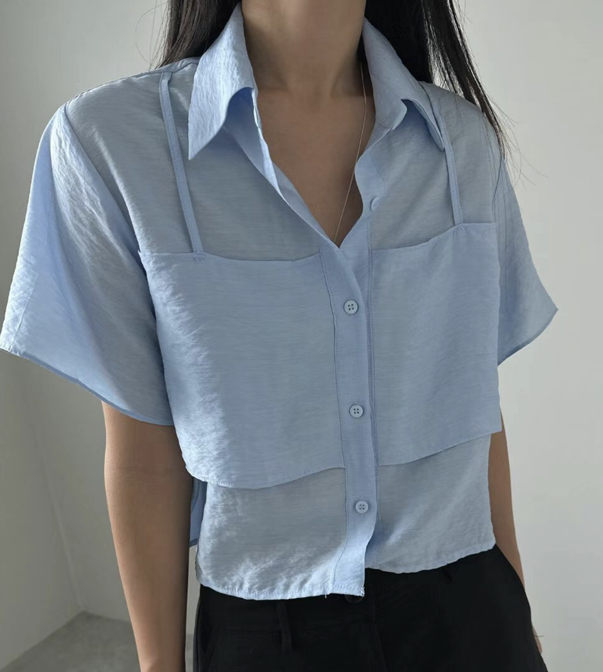 UNENE韓國直郵女裝新品真品人氣24秋夏熱賣時尚襯衫蕾絲衫UNENE襯衫/蕾絲衫圖色3