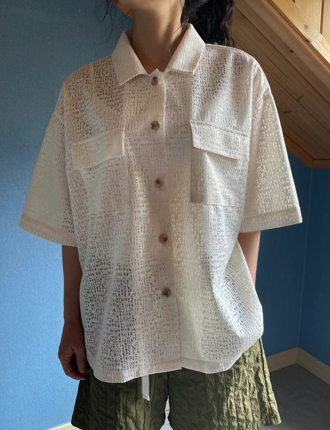 TON80韓國直郵東大門實拍女裝新品職業24秋夏襯衫蕾絲衫TON80襯衫/蕾絲衫