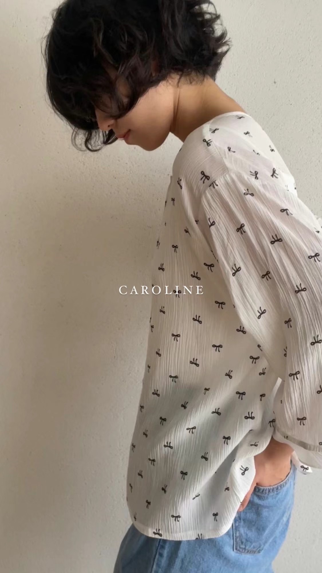 CAROLINE韓國直郵東大門實拍女士新款時尚24秋夏襯衫蕾絲衫CARO_LINE襯衫/蕾絲衫