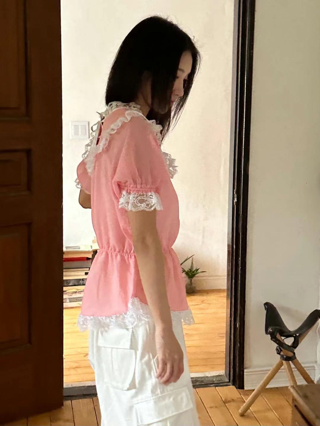 BILLIONS韓國直郵女裝新品職業推薦時尚休閑熱賣襯衫蕾絲衫EXCUSE襯衫/蕾絲衫
