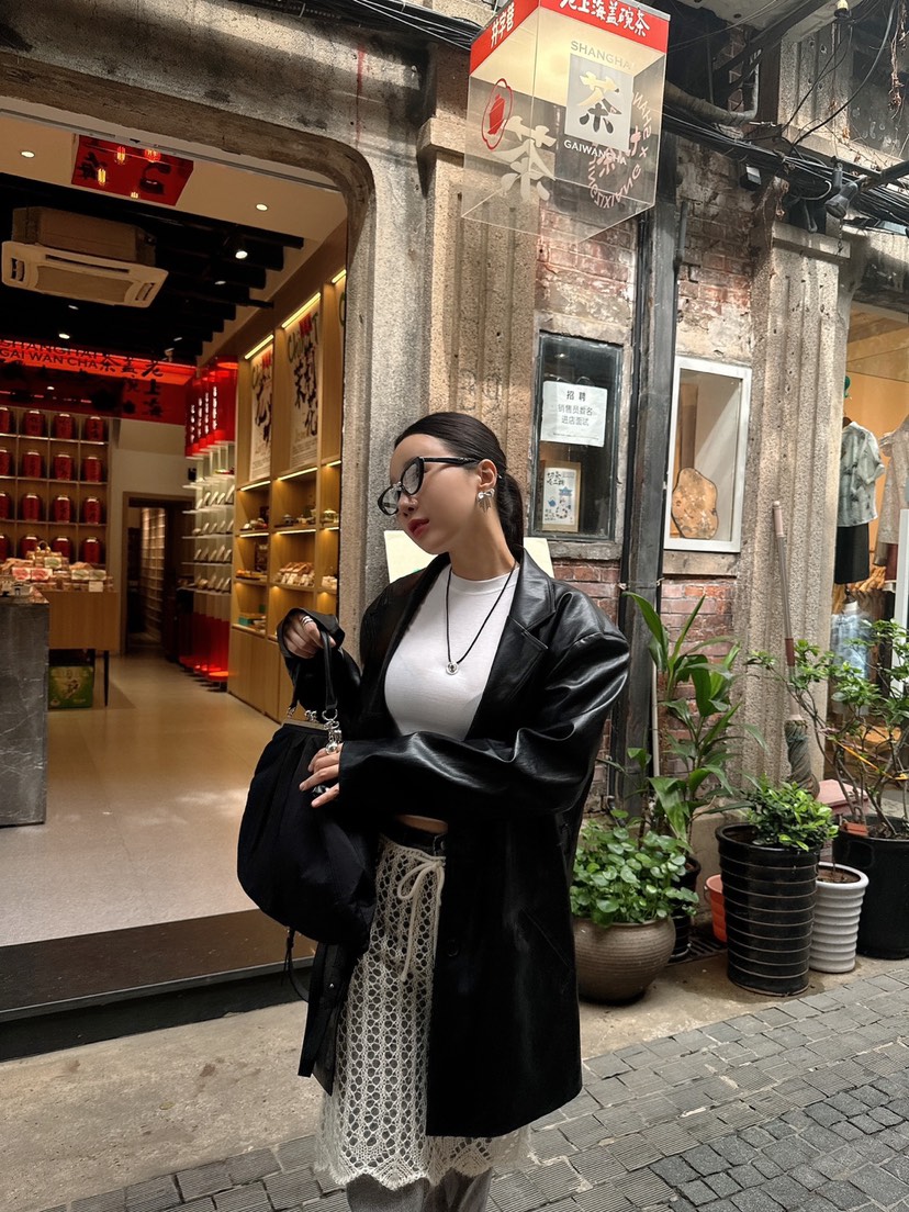 MADE-P直郵韓國代購女士新款職業24秋夏人氣真品皮衣皮革MADE-P皮衣