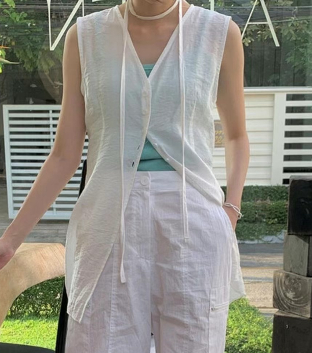 X韓國直郵女裝新款熱賣休閑職業時尚人氣推薦真品襯衫蕾絲衫TRIMMING襯衫/蕾絲衫圖色1