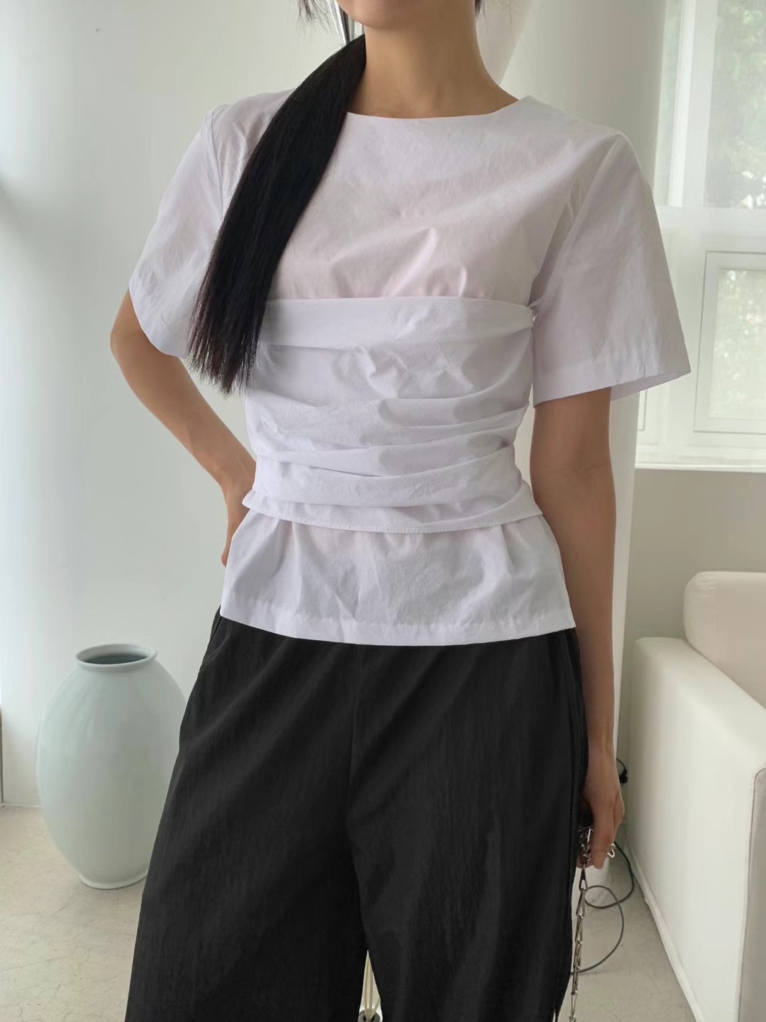 OWL韓國直郵女裝新款休閑人氣職業推薦熱賣真品時尚襯衫蕾絲衫OWL襯衫/蕾絲衫圖色2