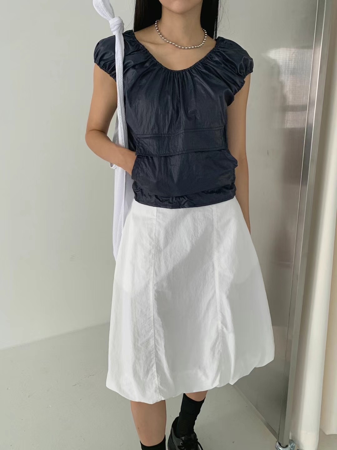 OWL韓國直郵女裝新品24春夏真品熱賣職業休閑半身裙中短裙OWL半身裙/中短裙