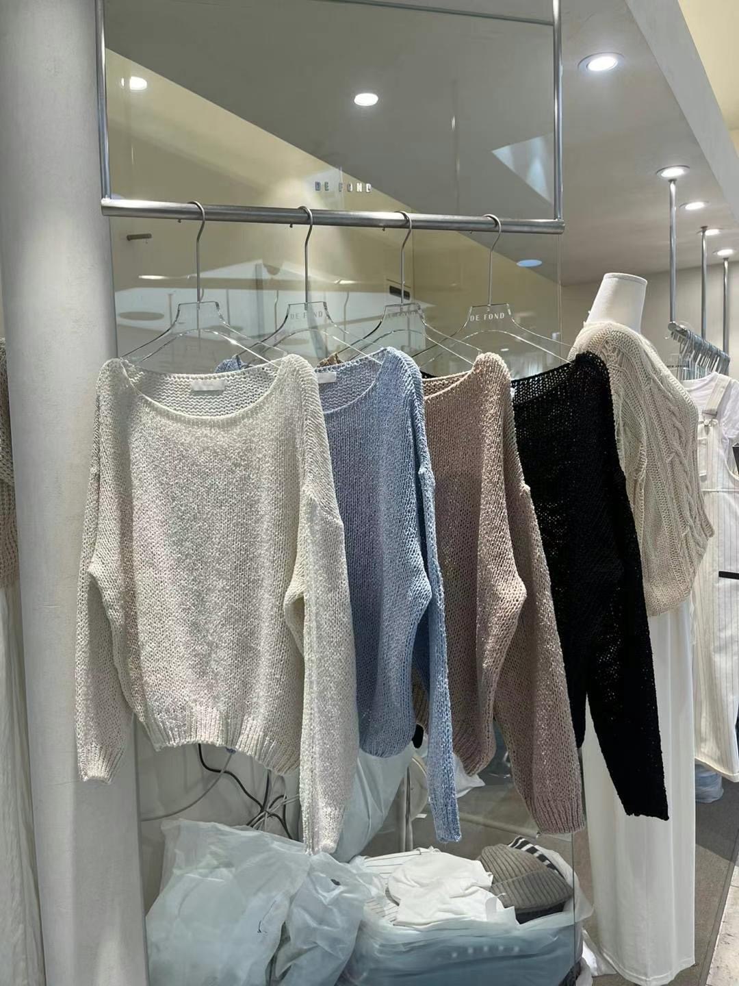 DE FOND韓國直郵東大門代購女裝新品時尚推薦針織衫亞麻寬松DE FOND針織衫圖色3左三色