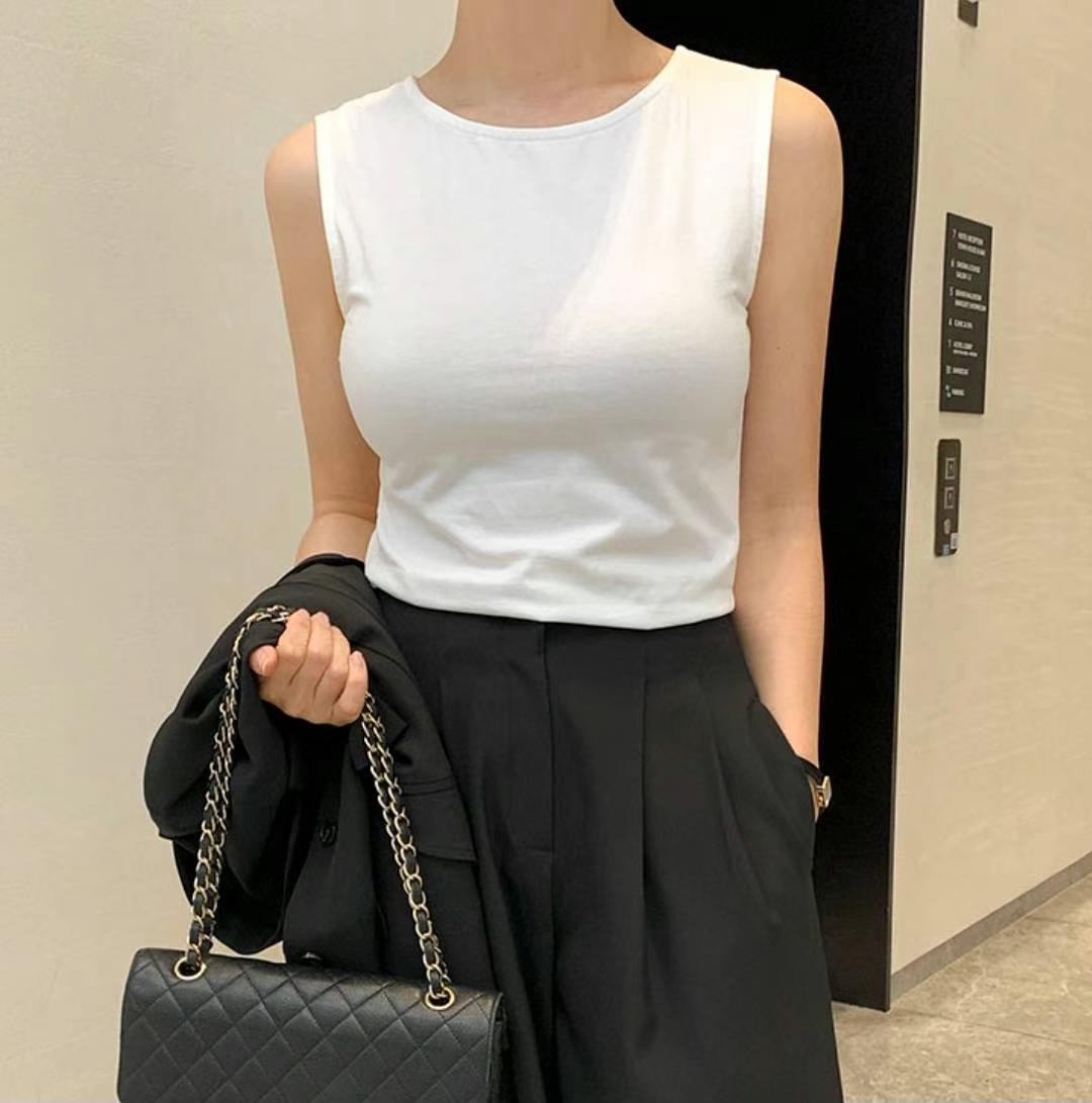 MANIERE直郵韓國代購女裝新品休閑時尚真品24春夏吊帶背心THEMAIN吊帶/背心