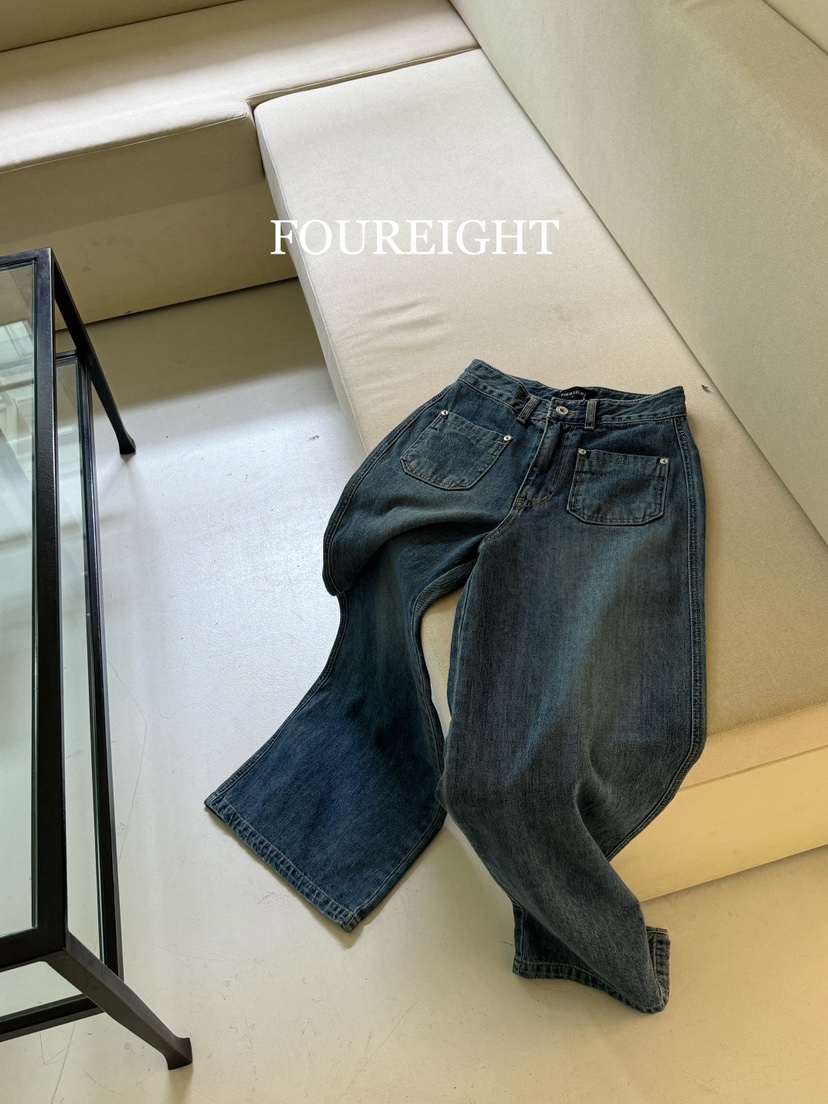 FOUR EIGHT直郵韓國代購女裝新品時尚職業推薦24春夏牛仔褲FOUR EIGHT牛仔褲