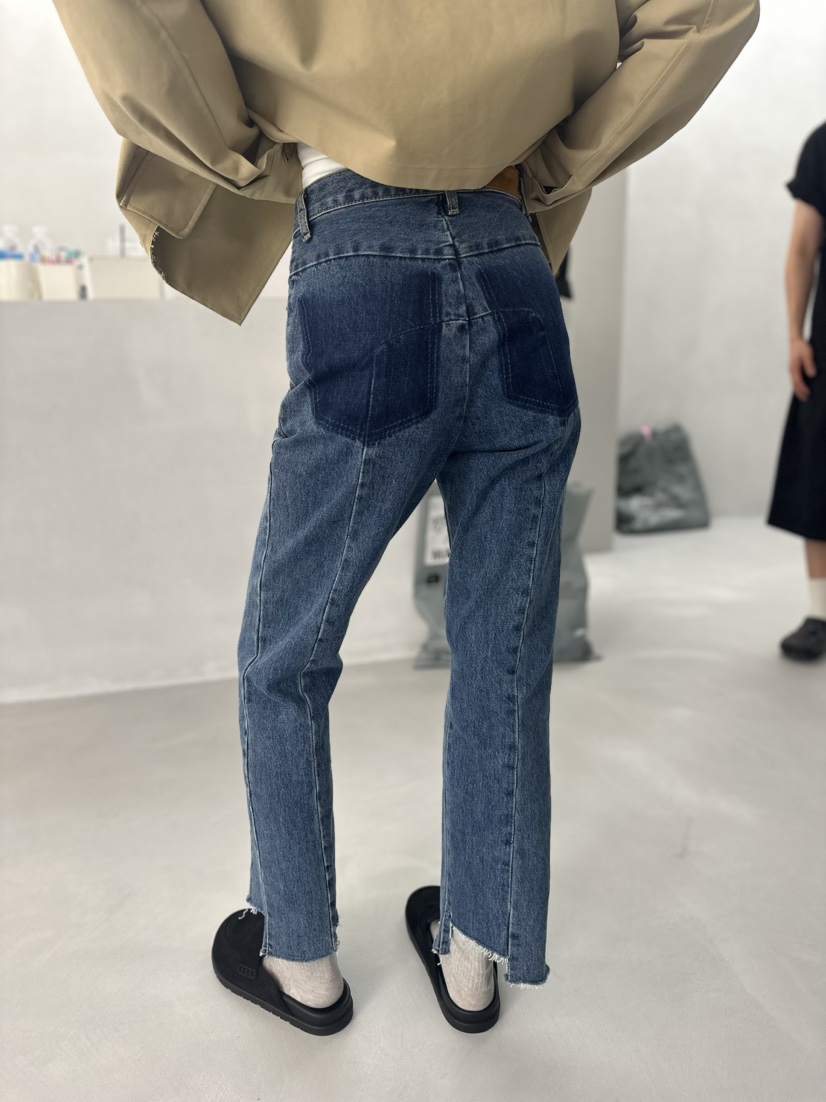 DOUBLE STANDARD/LE SMOKING韓國直郵東大門代購女裝新品休閑牛仔褲牛仔布MAISONSTAFF牛仔褲