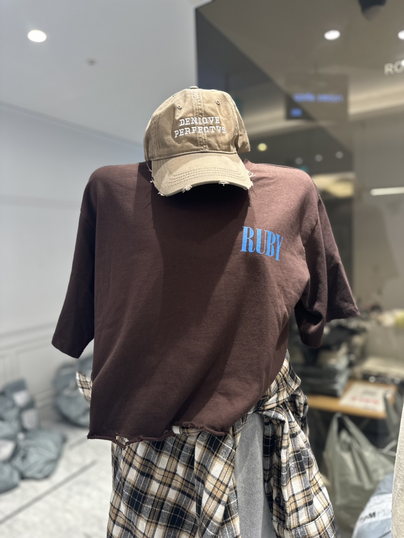 ROOMS SHOP韓國直郵東大門實拍女裝新款熱賣職業人氣休閑T恤ROOMS_SHOPT恤圖色3