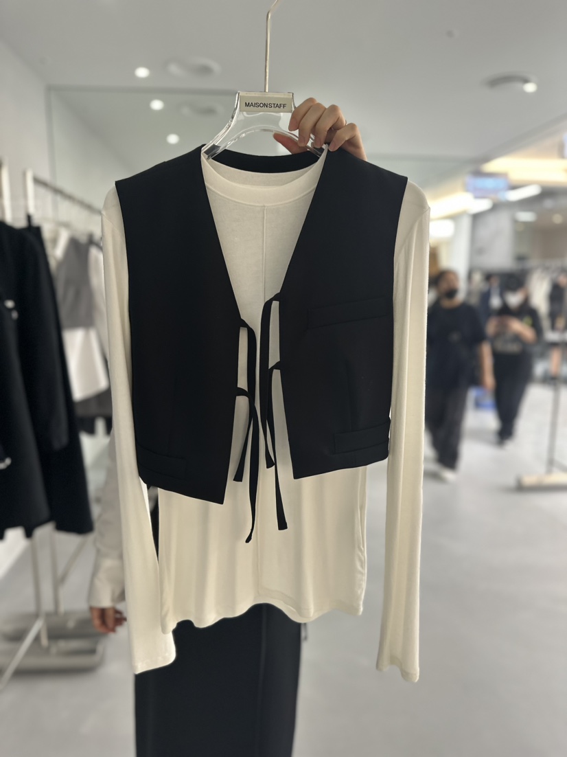 DOUBLE STANDARD/LE SMOKING直郵韓國代購女裝新品24春夏馬甲不含內搭MAISONSTAFF馬甲